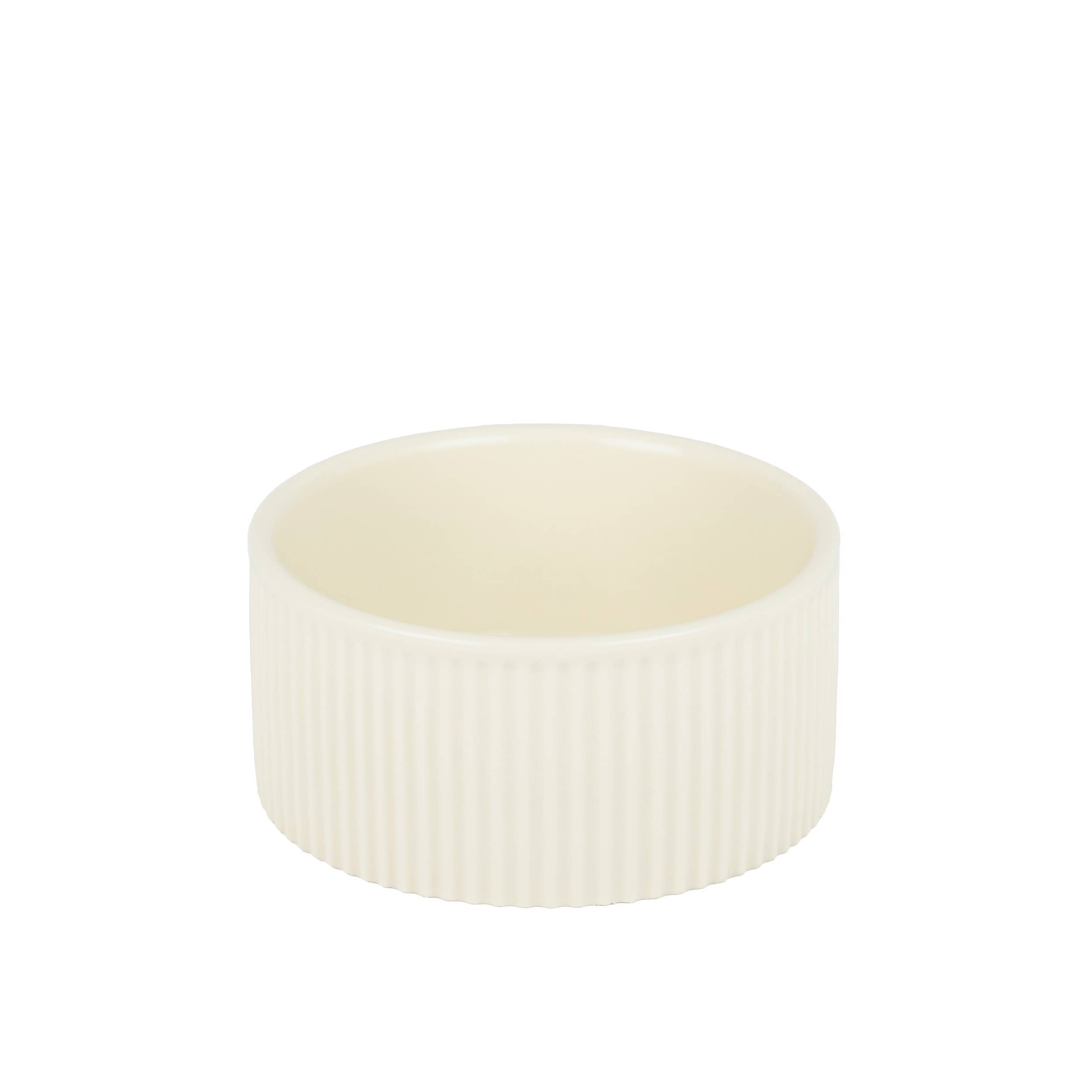 Park Life Designs JARDIN Ribbed Pet Bowl Collection with Modern Matte Exterior