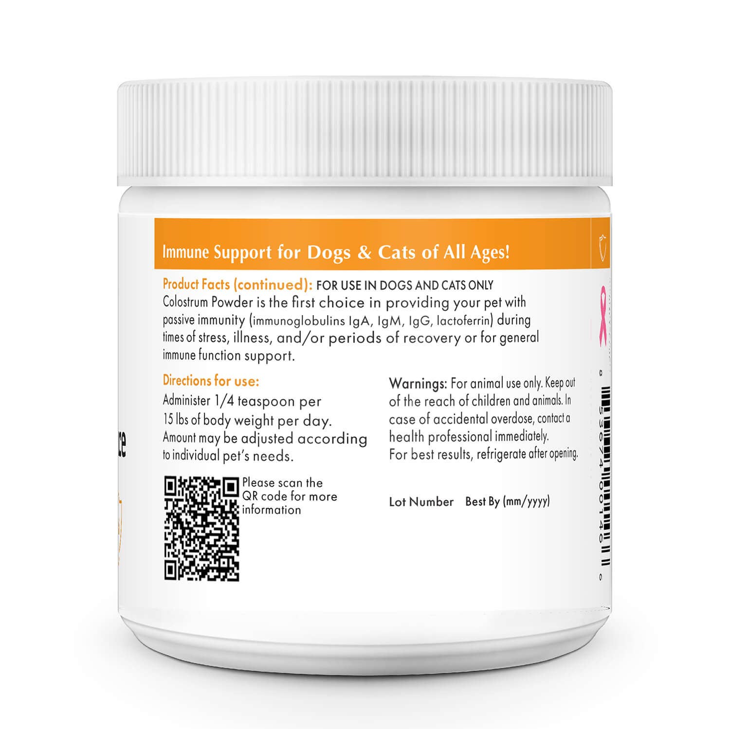 Wholistic Pet Organics Pure Colostrum for Dogs & Cats