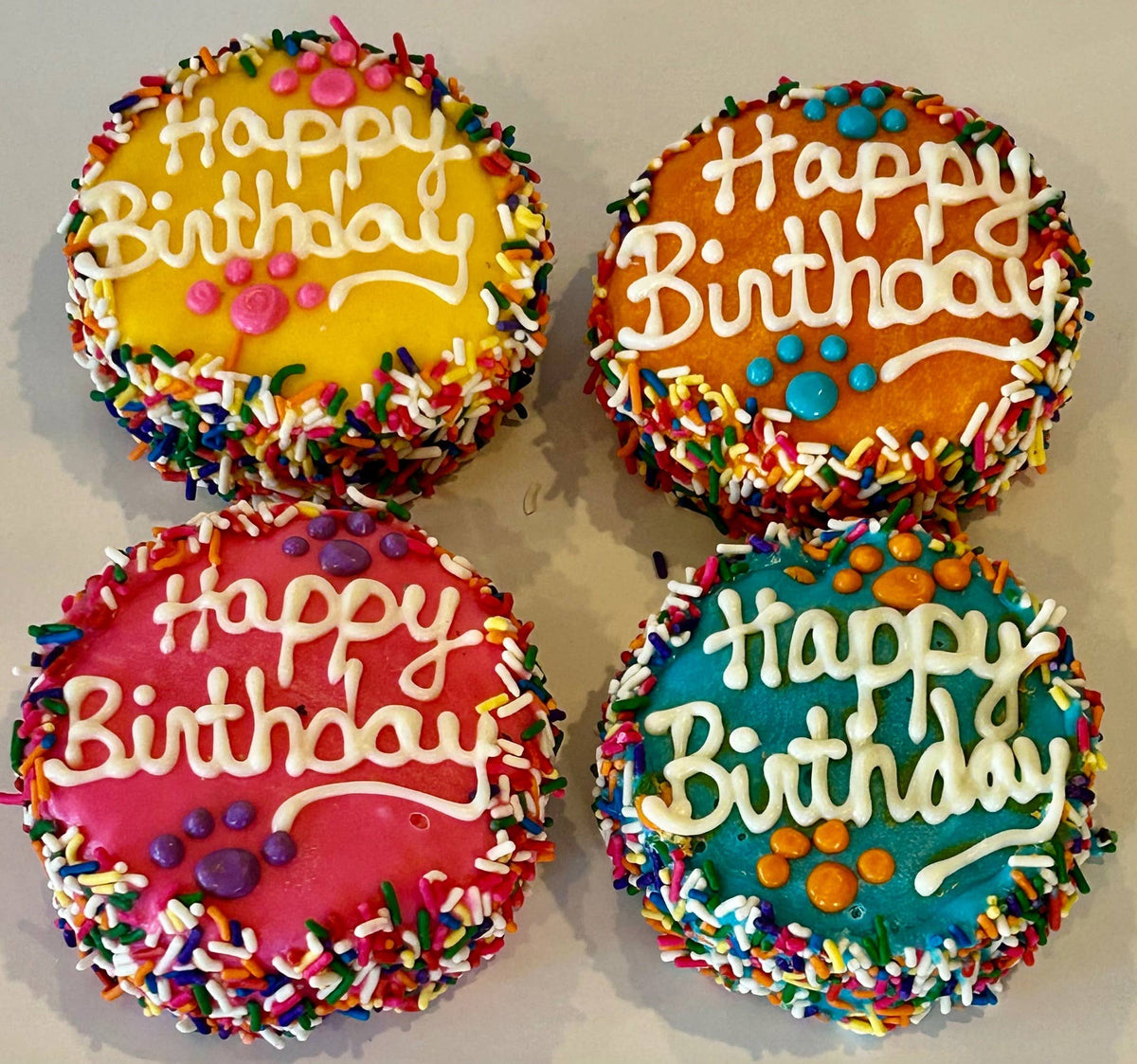 DELCO DOG CO. Colorful Happy Birthday Sprinkle Doggie Cakes Bakery Dog Treat