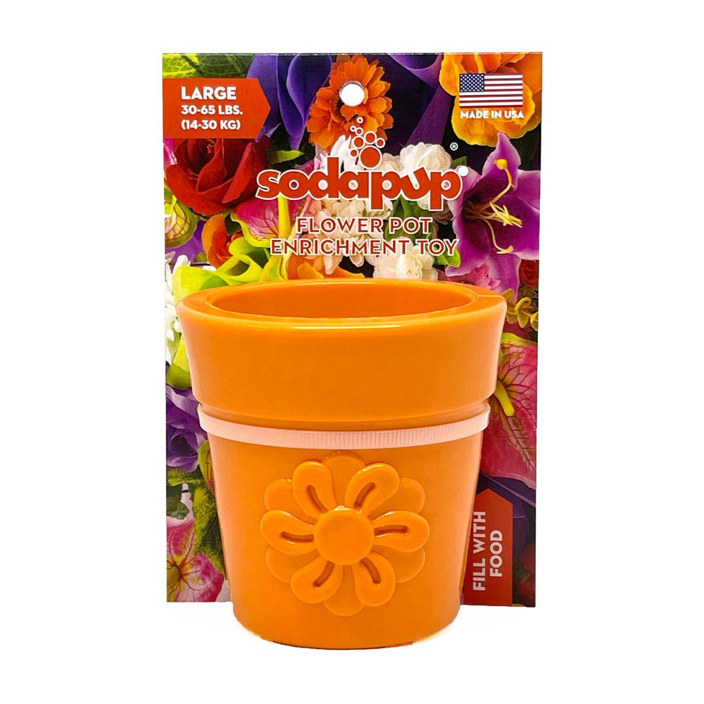 SodaPup Rubber Flower Pot Treat Dispenser & Enrichment Feeder for Dogs