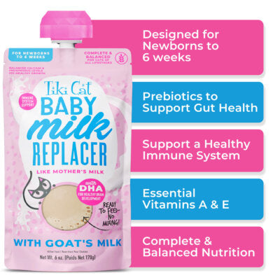 Tiki Pet Baby Milk Replacer with Goat's Milk for kittens