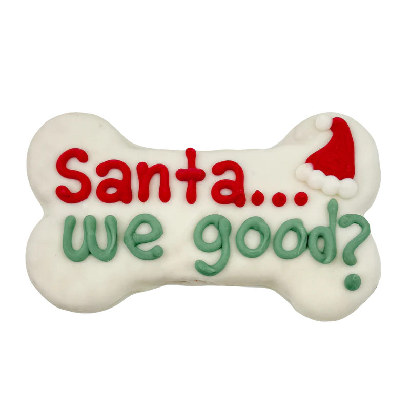 Bosco and Roxy's Christmas Collection "Santa We Good?" 6" Bone Bakery Dog Treat