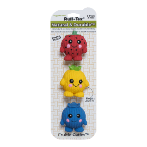 HuggleHounds Ruff Tex Fruitie Cuties Foodies 3pk Dog Toys