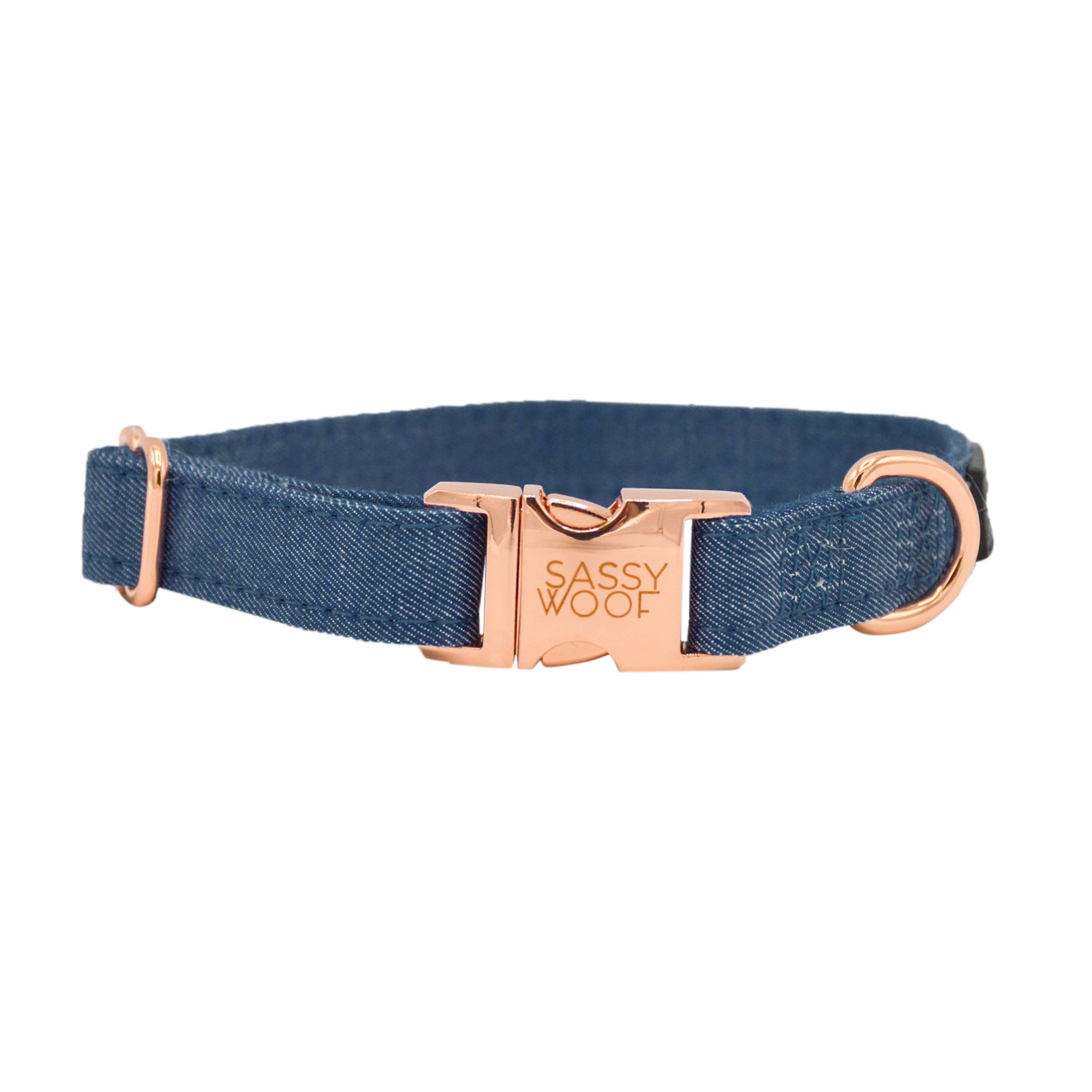 SASSY WOOF Denim Dog Collar