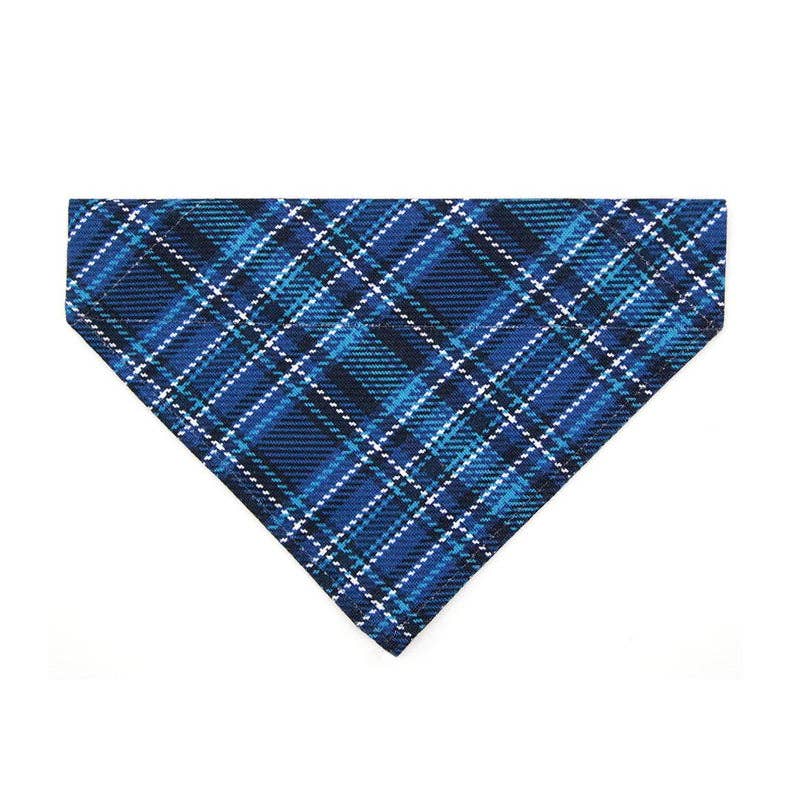 Made By Cleo - "Echo Peak" - Blue Plaid Bandana for Cats + Small Dogs