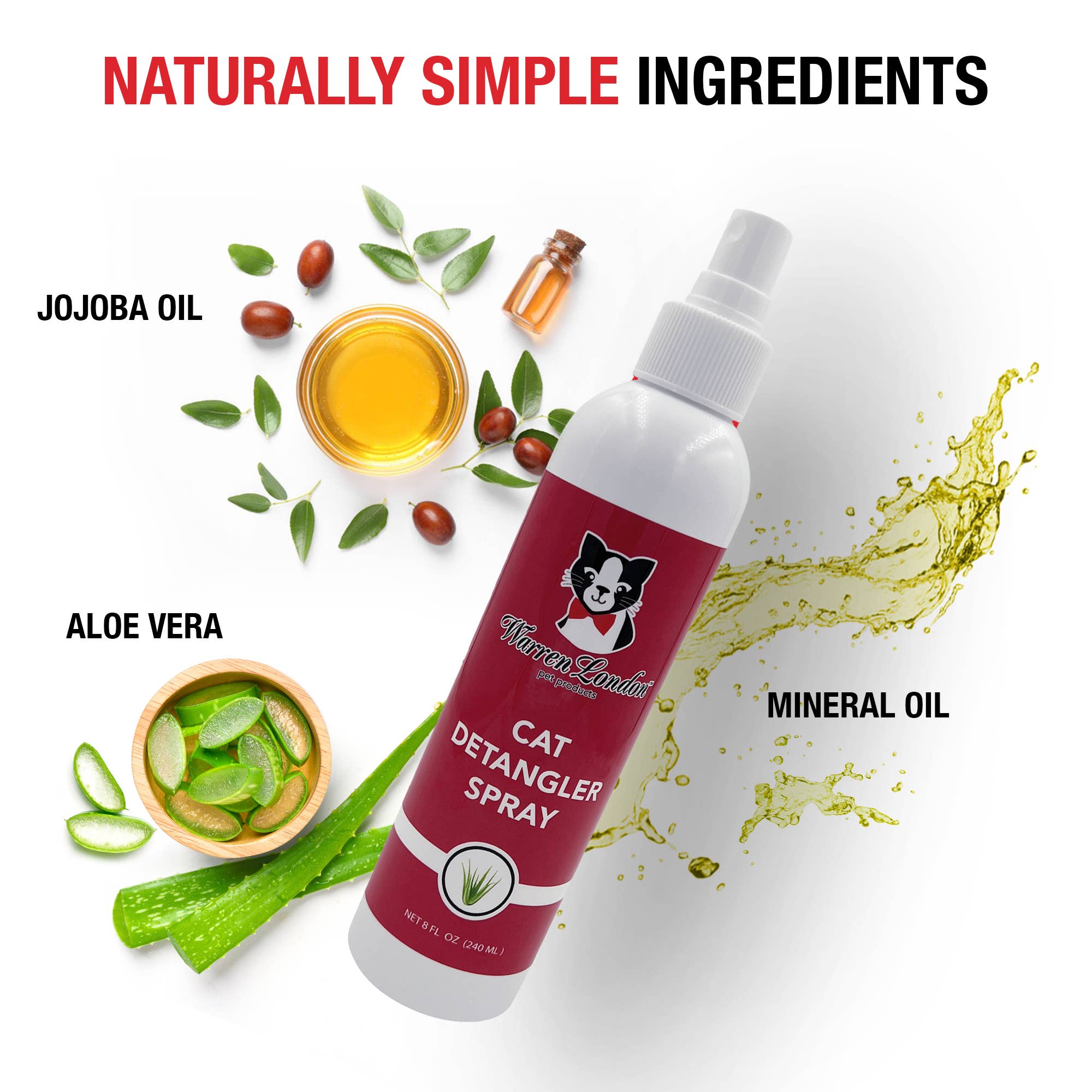 Warren London Dog Products Cat Unscented Detangler Spray