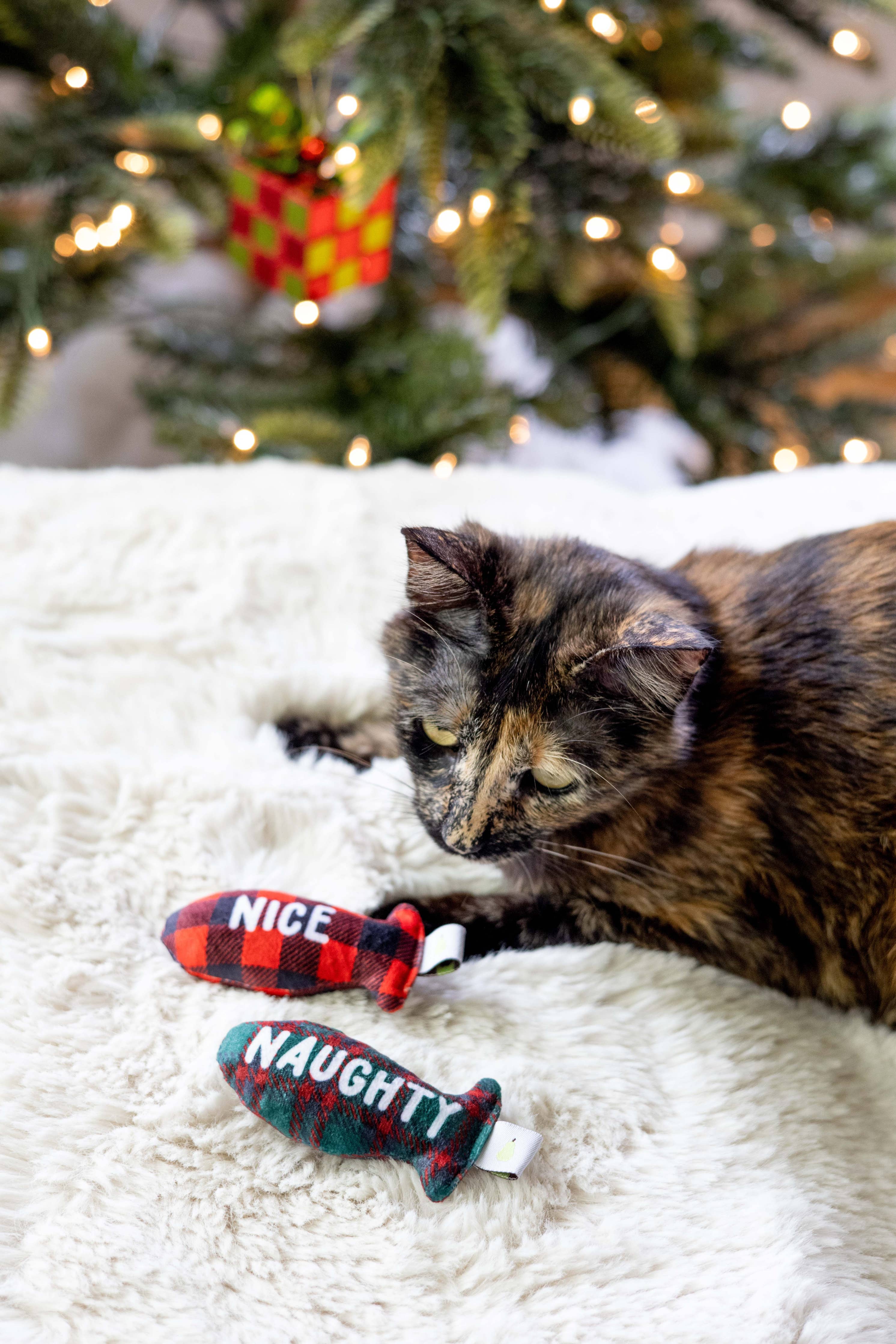 Pearhead Christmas Naughty & Nice 2pk Cat Toys
