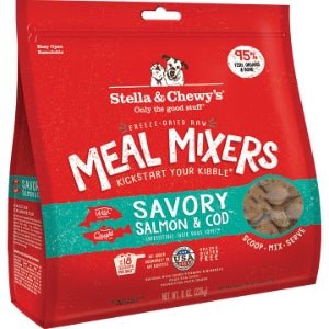 Stella & Chewy's Meal Mixer Savory Salmon & Cod Raw Freeze-Dried Dog Food