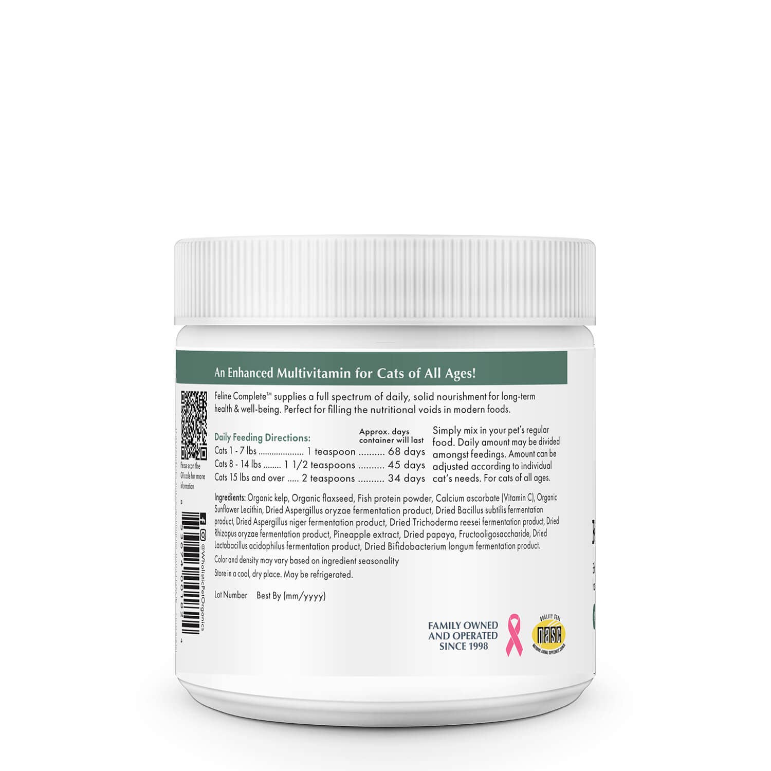 Wholistic Pet Organics Feline Complete Powder for Cats
