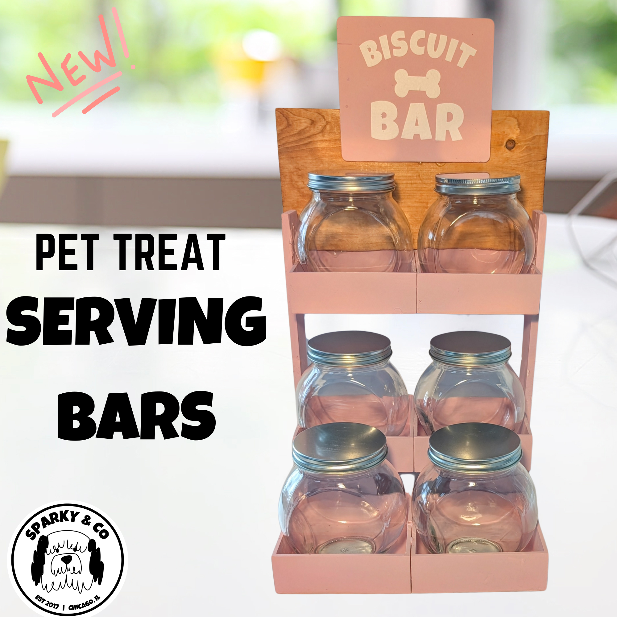 Sparky & Co Small Retro Candy Jar Pet Treat Serving Station