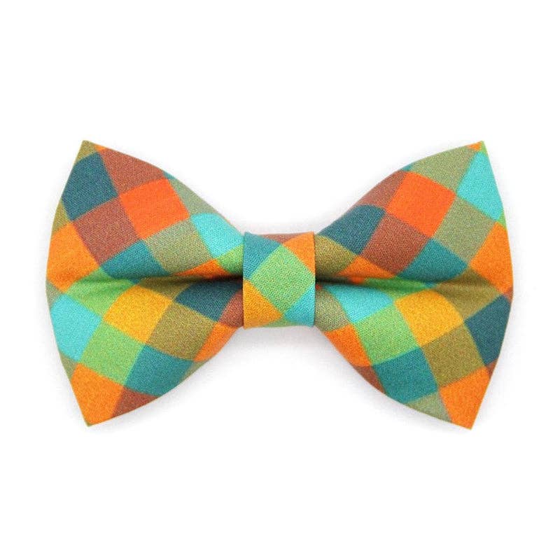 Made By Cleo - "Twilight Timber" - Fall Plaid Bow Tie for Cats + Small Dogs