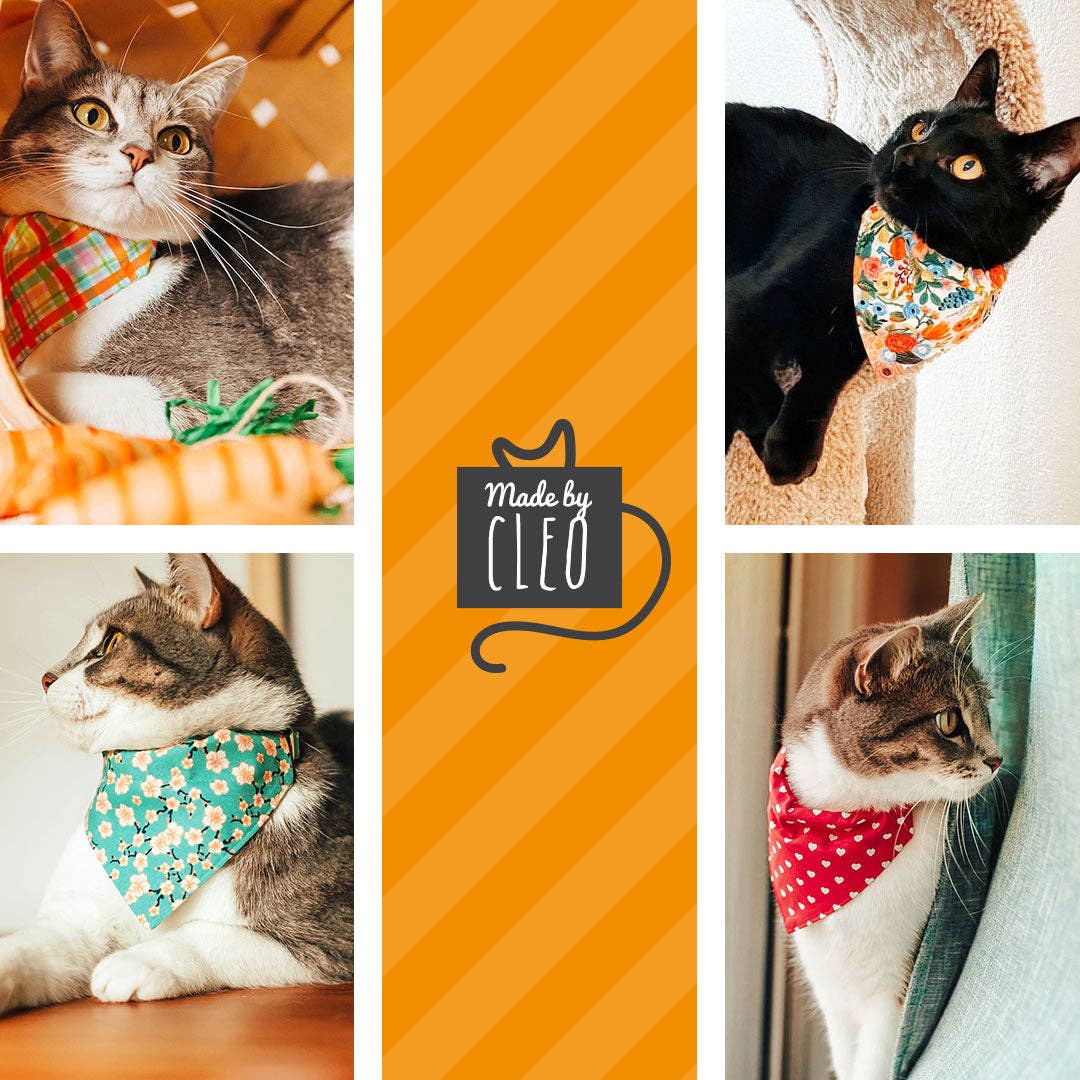Made By Cleo - "Cozy Cabin Red" - Bandana for Cat + Small Dog