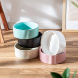 Park Life Designs JARDIN Ribbed Pet Bowl Collection with Modern Matte Exterior