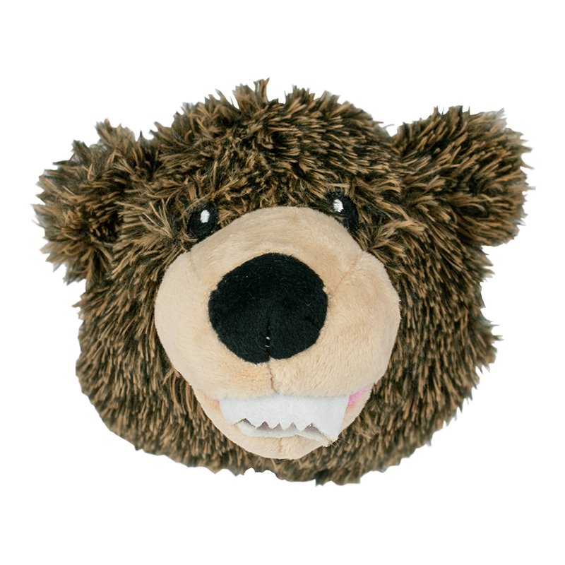 Tall Tails 2-in-1 Fetch Ball Grizzly Head 4" Dog Toy