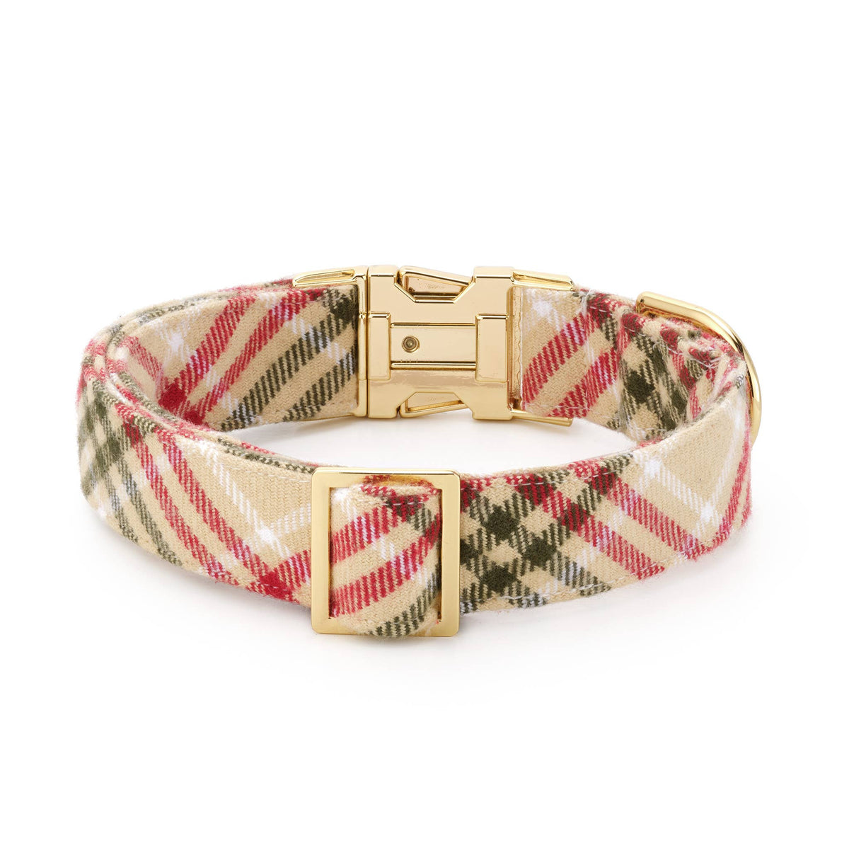 The Foggy Dog - Eggnog Plaid Flannel Holiday Dog Collar