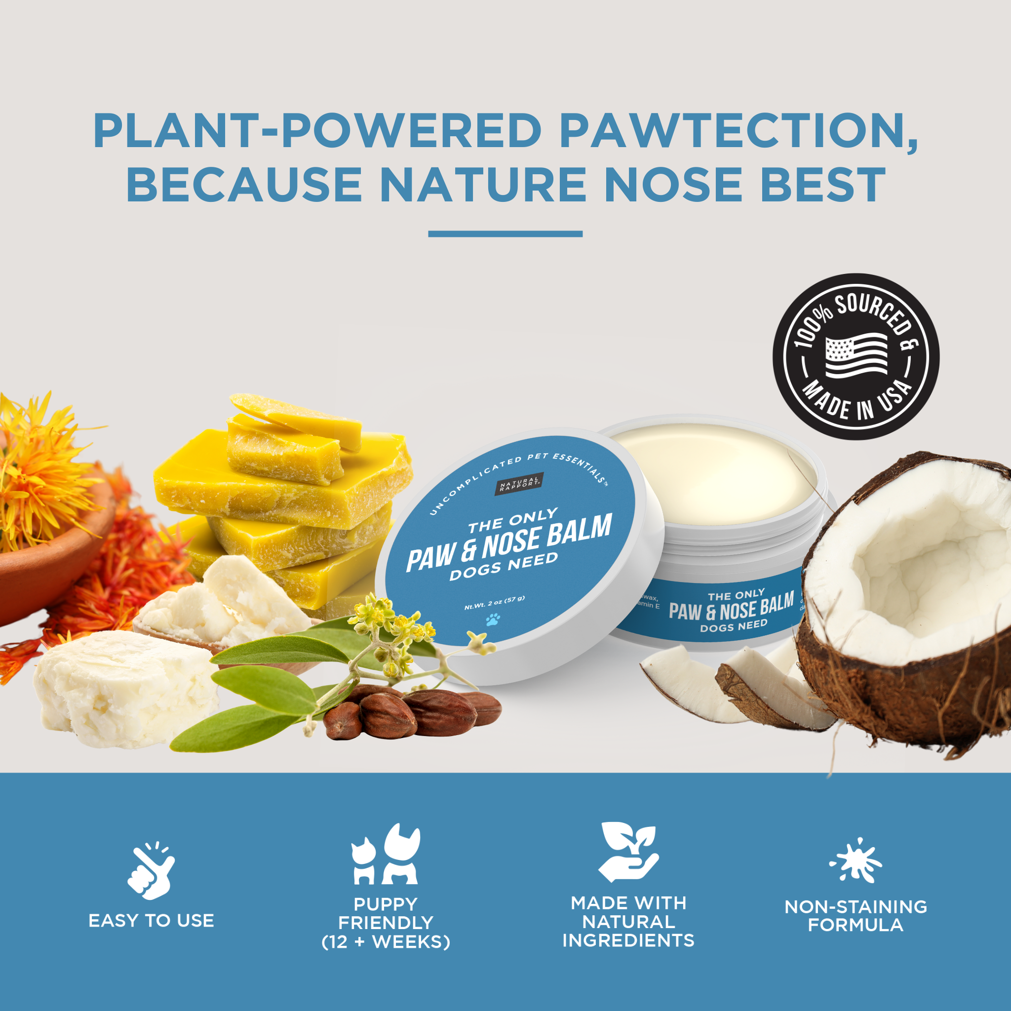 Natural Rapport The Only Paw & Nose Balm Dogs Need