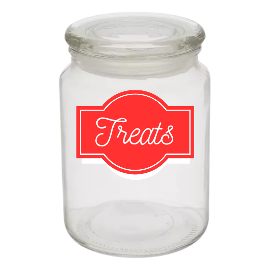 Sparky & Co Flat Lid Glass Treat Jar