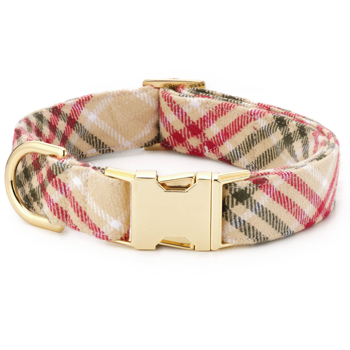 The Foggy Dog - Eggnog Plaid Flannel Holiday Dog Collar