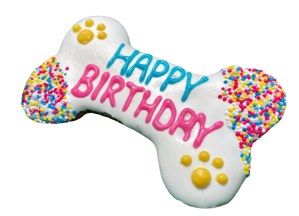 Yumyum4dogs 6 Inch Fiesta Happy Birthday Bone Birthday Dog Treats