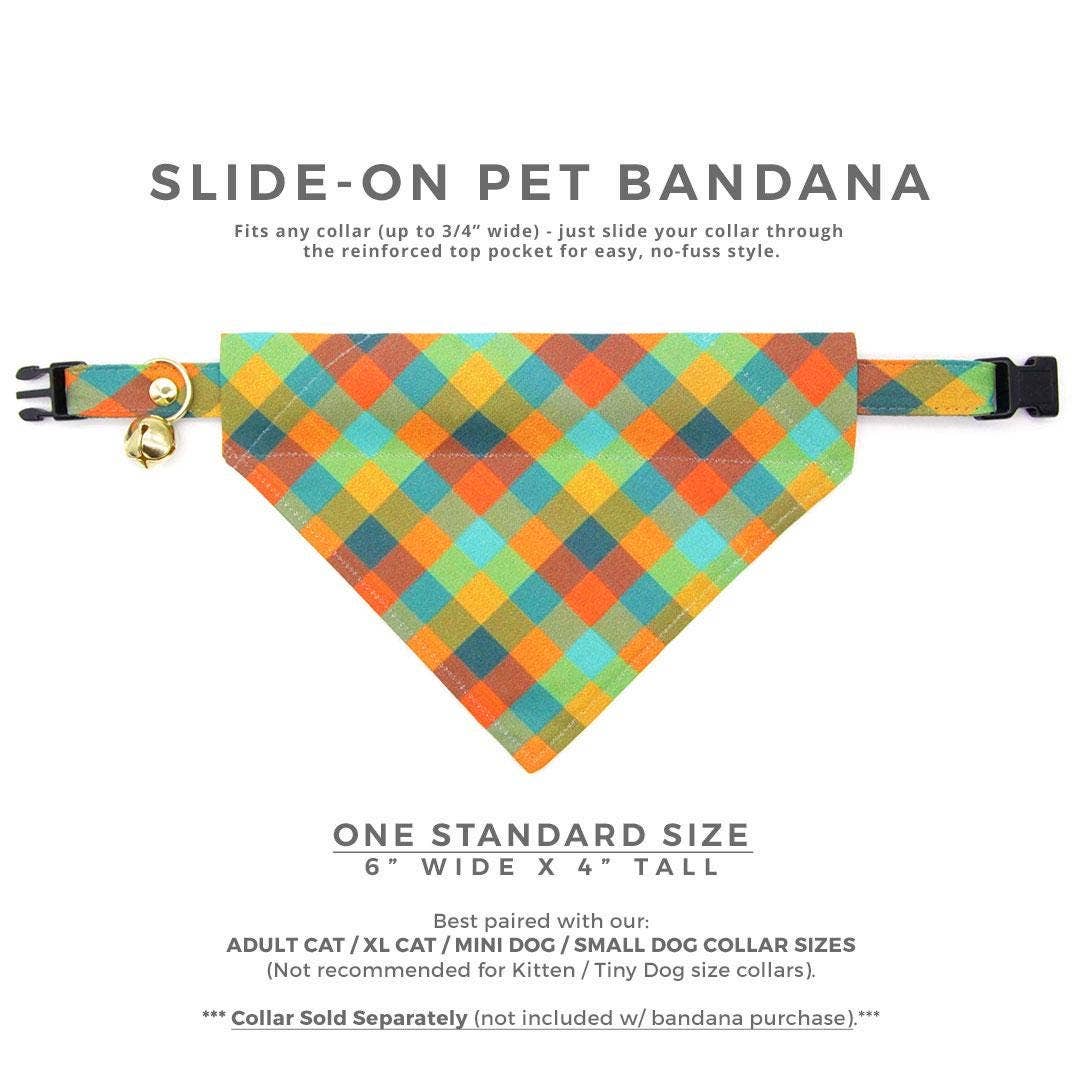 Made By Cleo - "Twilight Timber" - Fall Plaid Bandana for Cats + Small Dogs