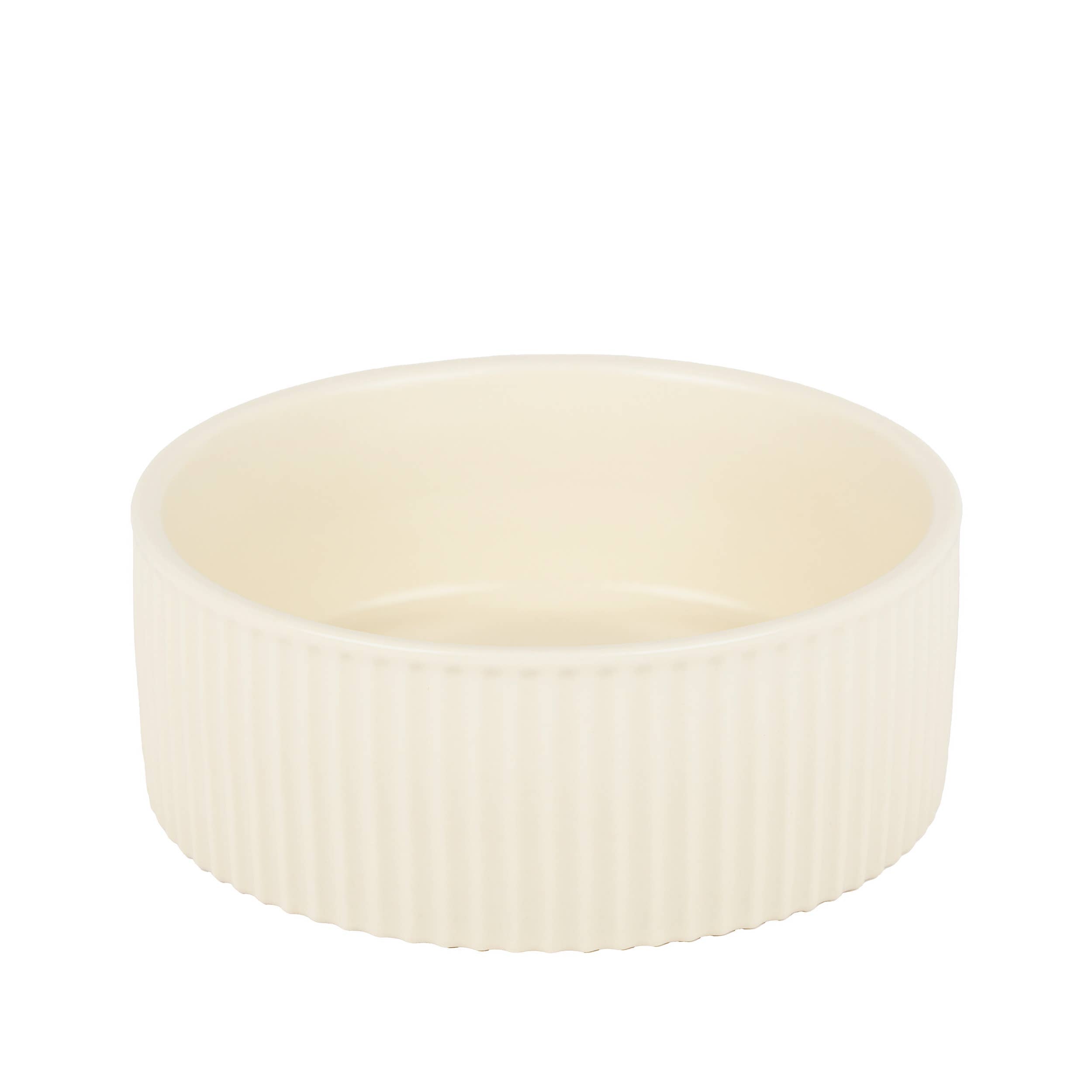 Park Life Designs JARDIN Ribbed Pet Bowl Collection with Modern Matte Exterior