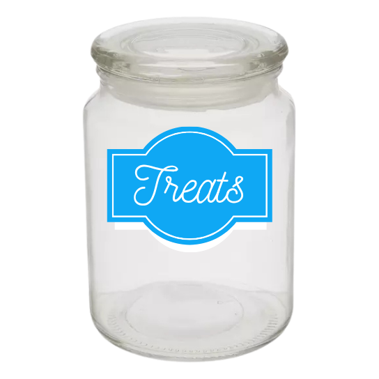 Sparky & Co Flat Lid Glass Treat Jar