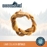 Dogginstix Braided Lamb Collagen Ring Dog Chew