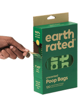 Earth Rated Biodegradable Poop Waste Bags Easy-Tie Handle 120ct