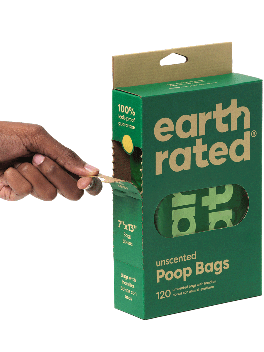 Earth Rated Biodegradable Poop Waste Bags Easy-Tie Handle 120ct