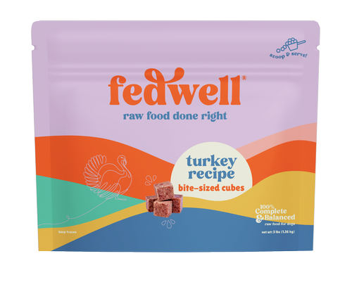 Fedwell Bite-Sized Cubes Raw Frozen Dog Food
