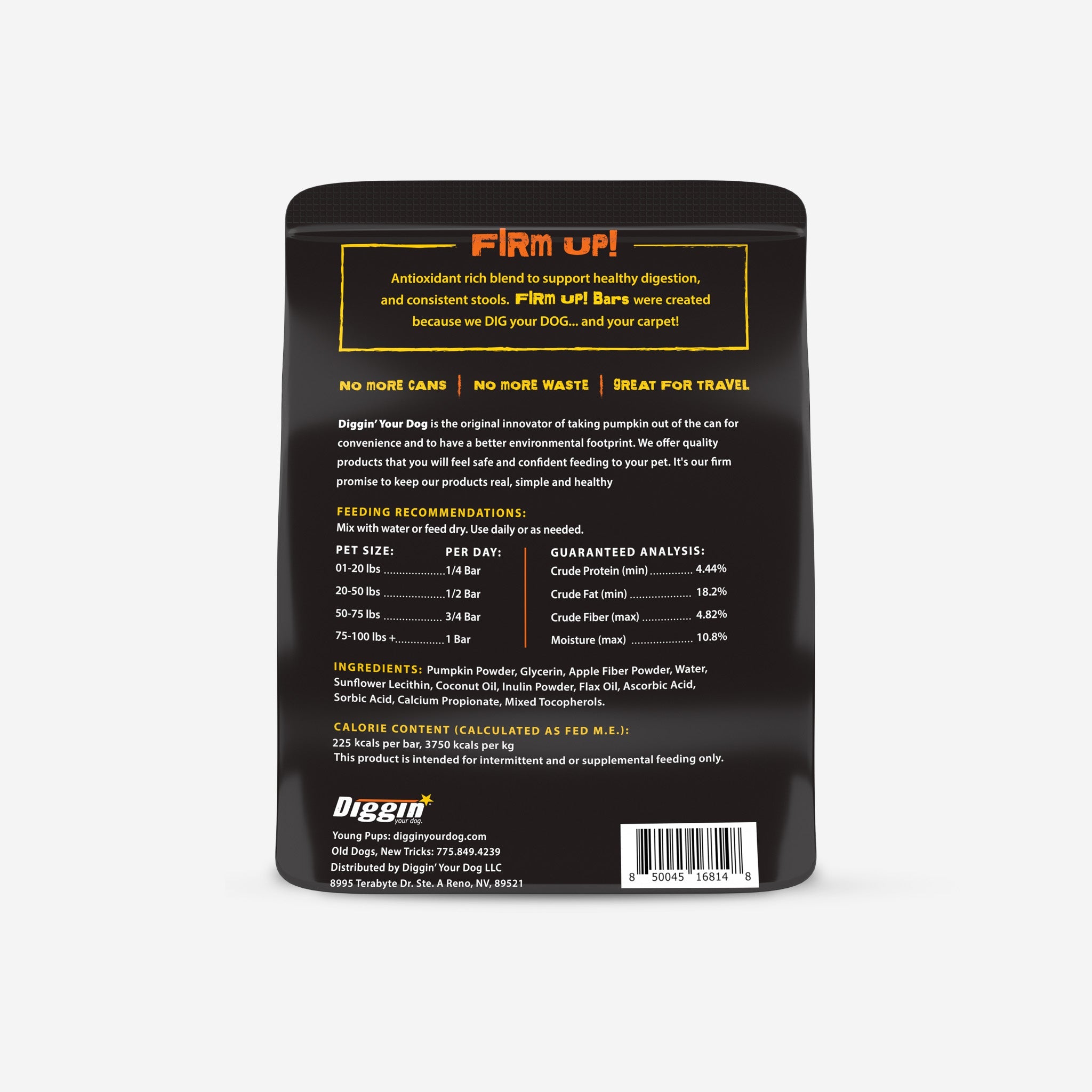 Diggin Your Dog FIRM UP! Pumpkin Bars