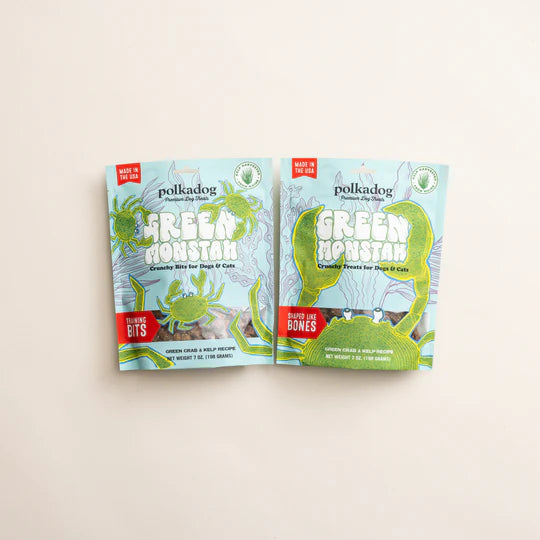 PolkaDog Bakery Green Monstah Treats for Cats & Dogs