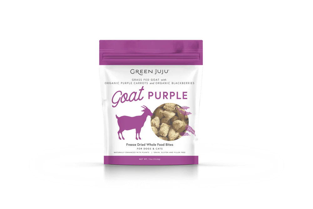 Green Juju Freeze-Dried Whole Food Bites Goat Purple for Dogs & Cats