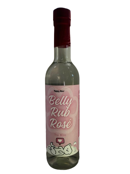 Yappy Hour Belly Rub Rose Dog Wine by Waggin Water
