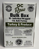 OC Raw Grain Free Bulk Raw Frozen Dog Food Box 18LB