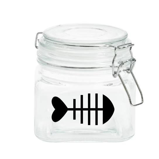 Sparky & Co Square Latch Glass Cat Treat Jar