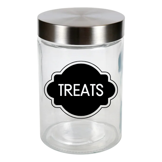 Sparky & Co Metal Screw Top Glass Treat Jars