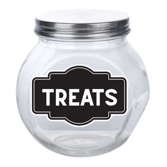 Sparky & Co Metal Top Candy Style Glass Treat Jar