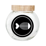Sparky & Co Bamboo Top Small Glass Cat Treat Jar