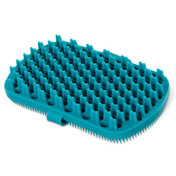 Messy Mutts Silicone Dual Sided Grooming Brush with Hand Strap