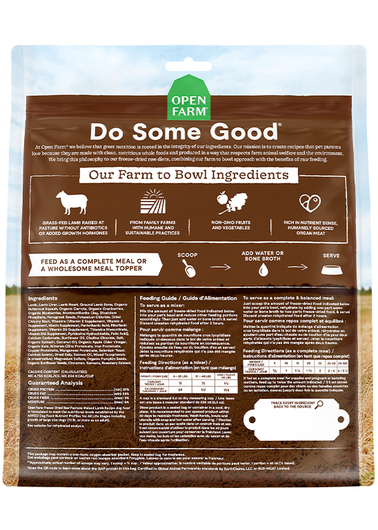 Open Farm Freeze-Dried Raw Pasture Raised Lamb Dog Food