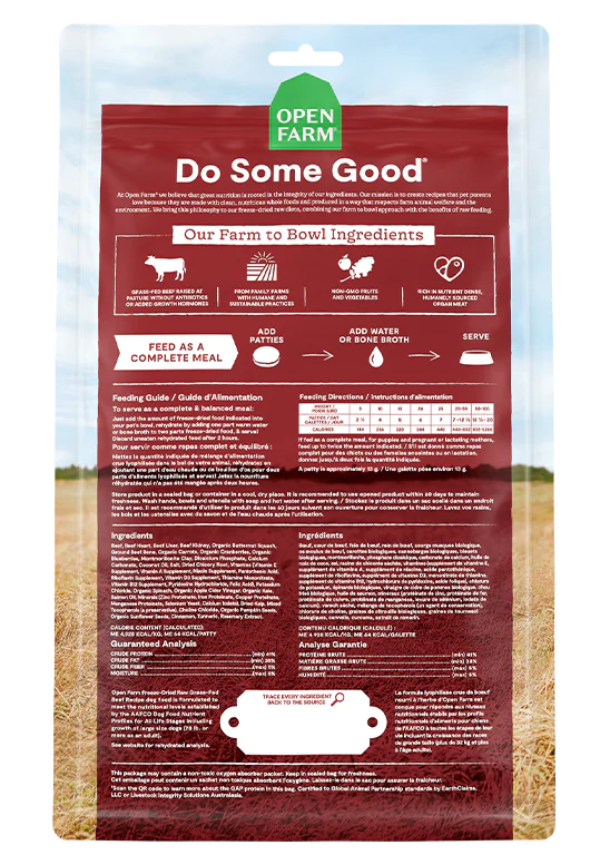 Open Farm Freeze-Dried Raw Grass-fed Beef Dog Food