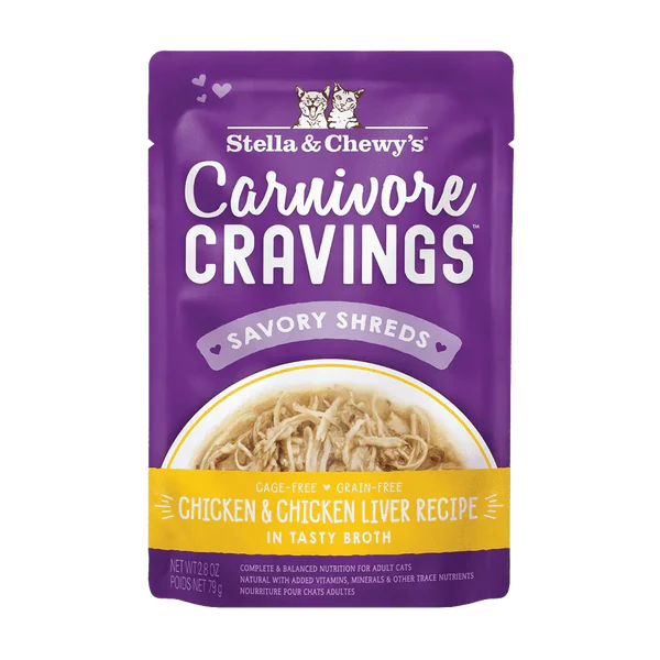 Stella & Chewy's Carnivore Cravings Shreds Wet Cat Food Pouch 2.8oz