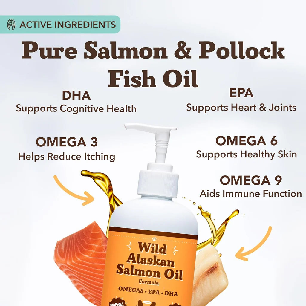 Natural Dog Company Wild Alaskan Salmon Oil for Dogs & Cats