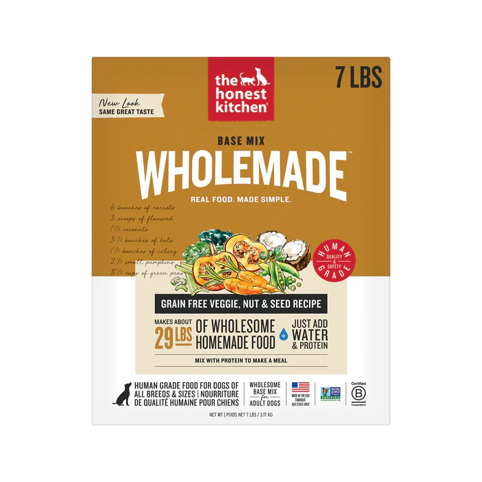 Honest Kitchen Wholdemade Grain-Free Veggie, Nut & Seed Base Mix Dehydrated Dog Food