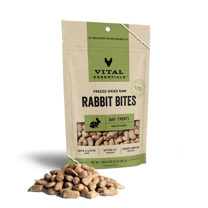 Vital Essentials Freeze-Dried Rabbit Bites Dog Treats