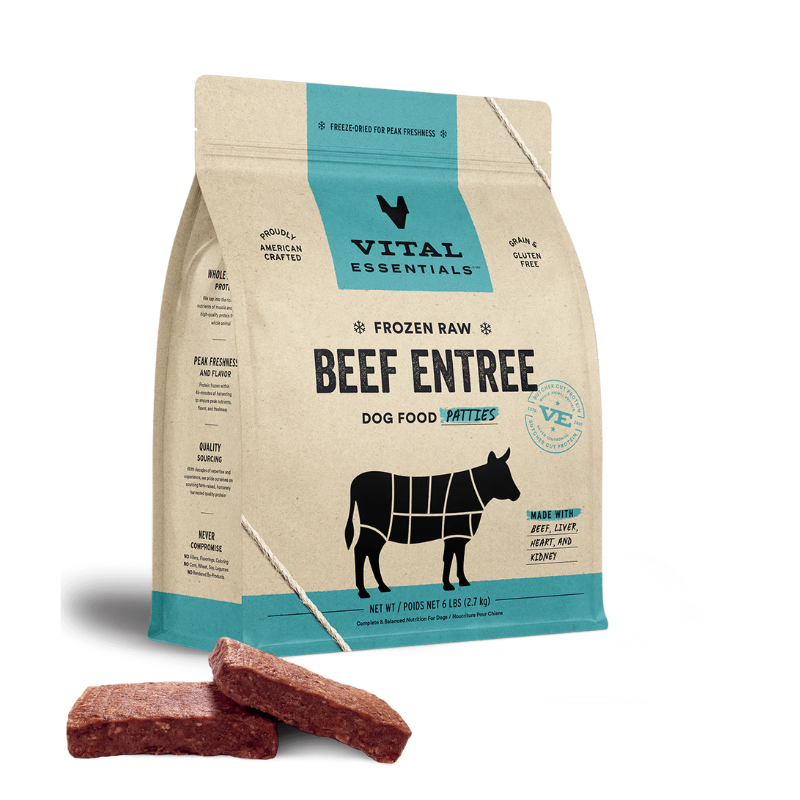 Vital Essentials Raw Frozen Patties Beef Dog Food