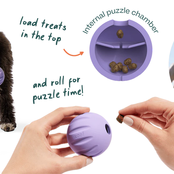 Woof Flyball 2-in-1 Fetch Ball Puzzle Dog Toy