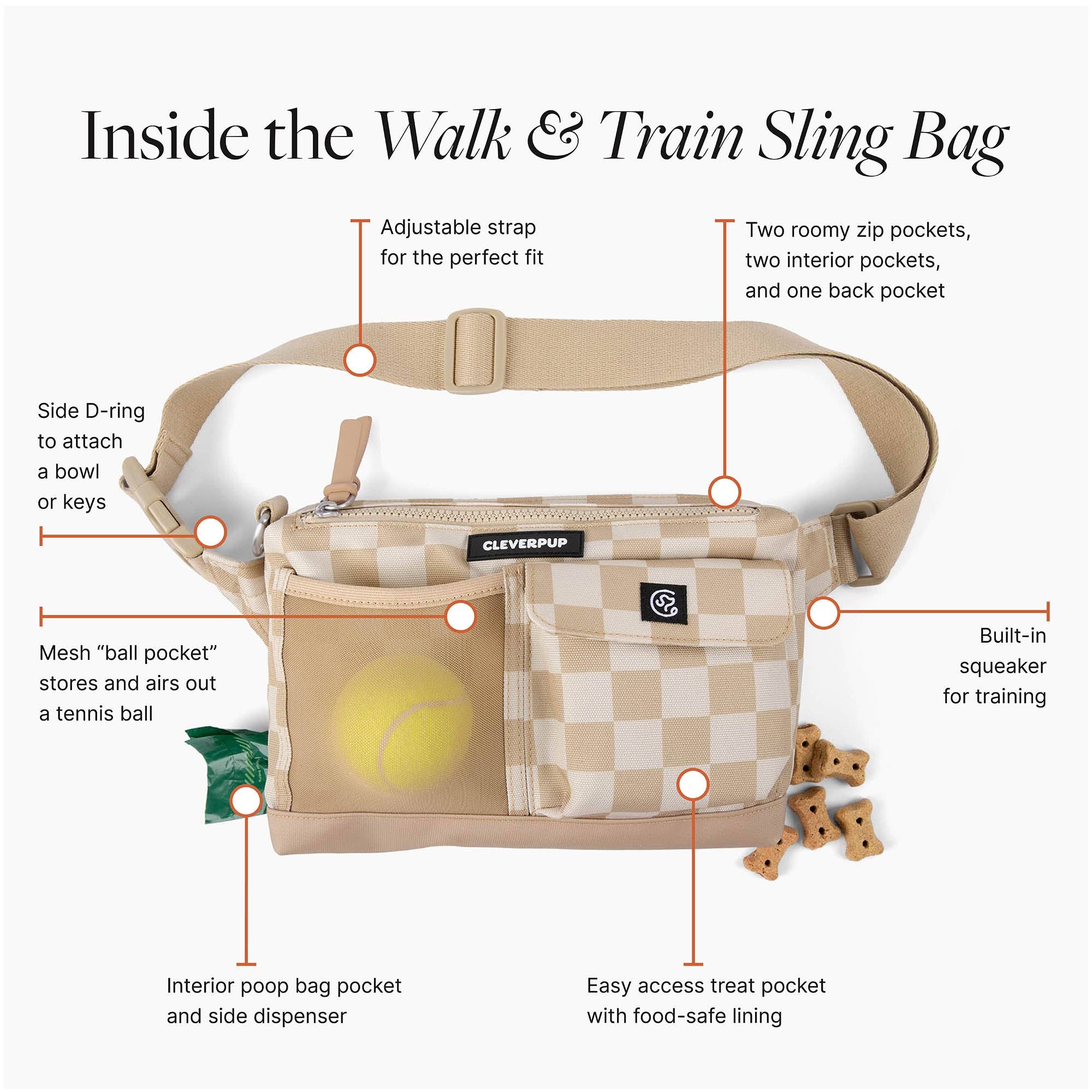 Cleverpup Dog Walk & Train Sling Bag