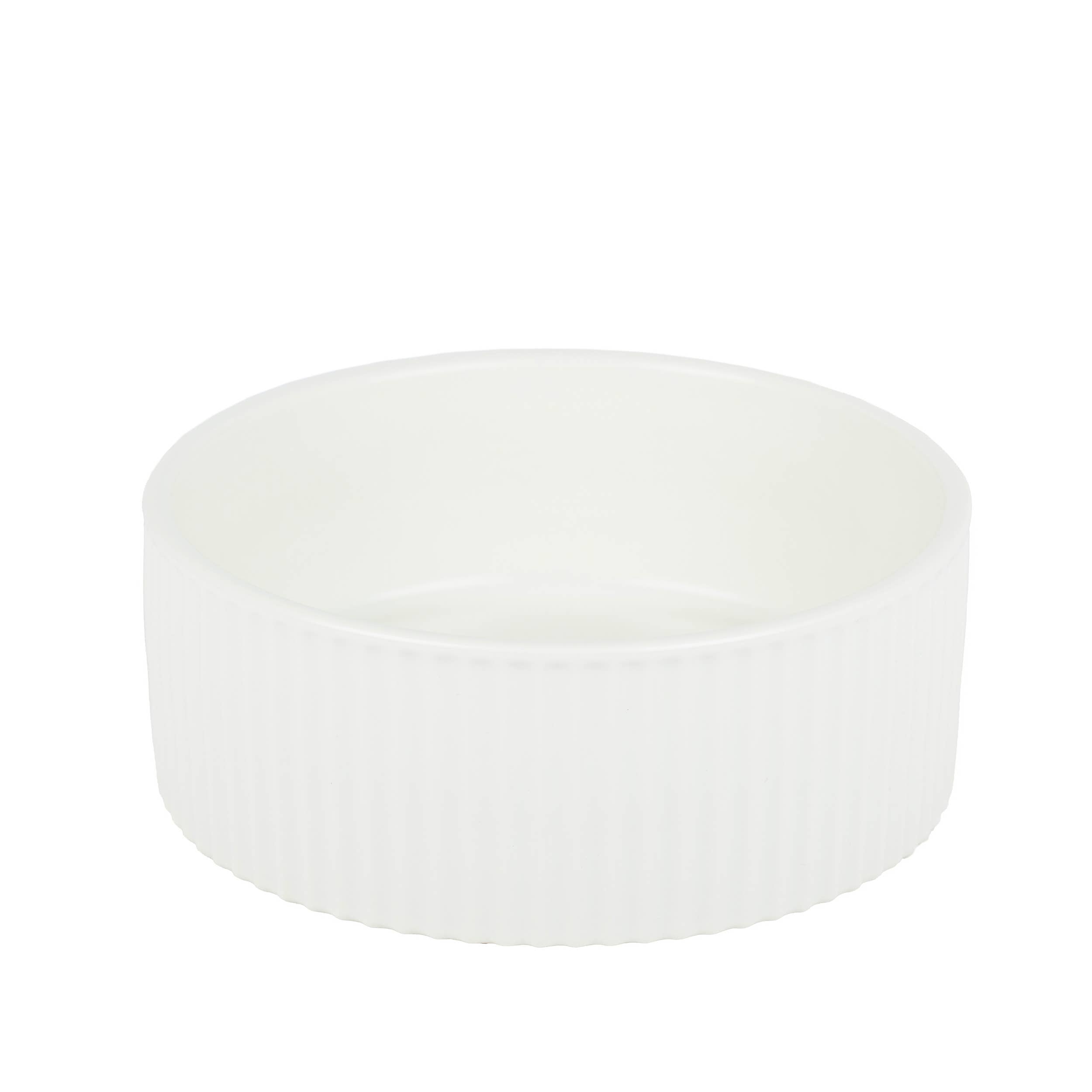 Park Life Designs JARDIN Ribbed Pet Bowl Collection with Modern Matte Exterior